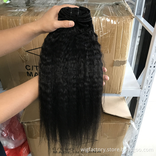 wholesale the best hair vendors Clip in hair extensions human, kinky straight human hair clip in